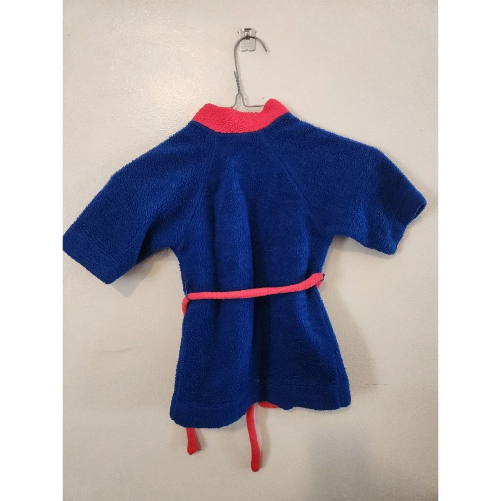 Vintage Dr.‎ Denton Red Blue Size 2 Flame Resistant Robe Red And Blue With Tie